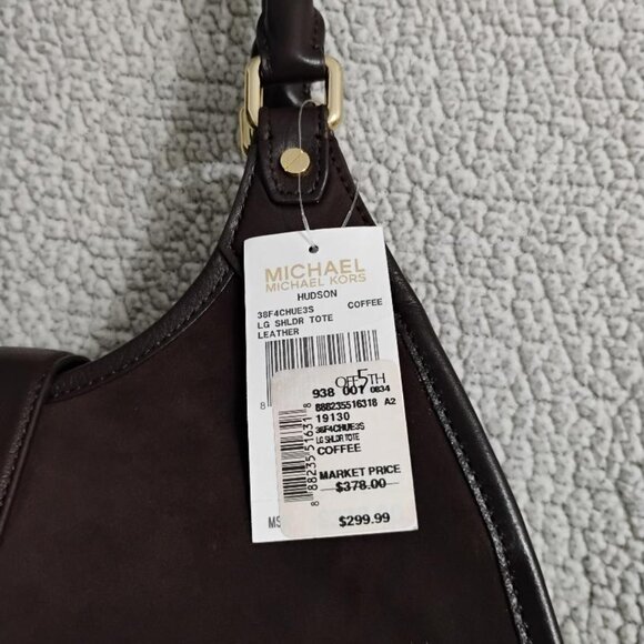 Michael Kors Hudson Large Suede Leather Tote Bag Walnut Brown NWT - Picture 7 of 16